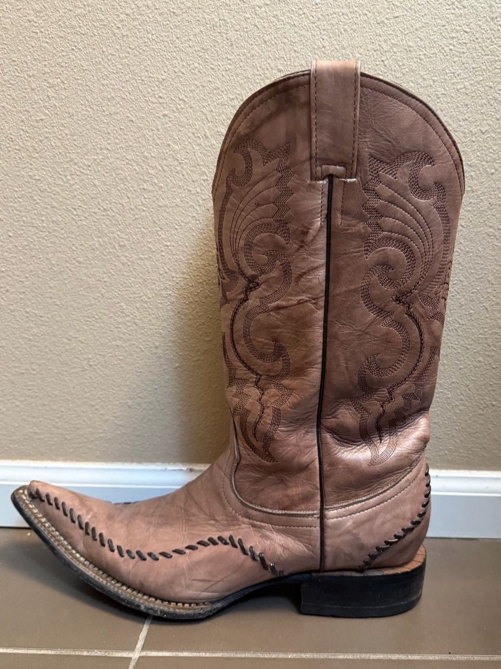 JAR BOOTS Mexican Embroidered Boots Men’s Leather Snip Toe SZ 9 Western Mex 28